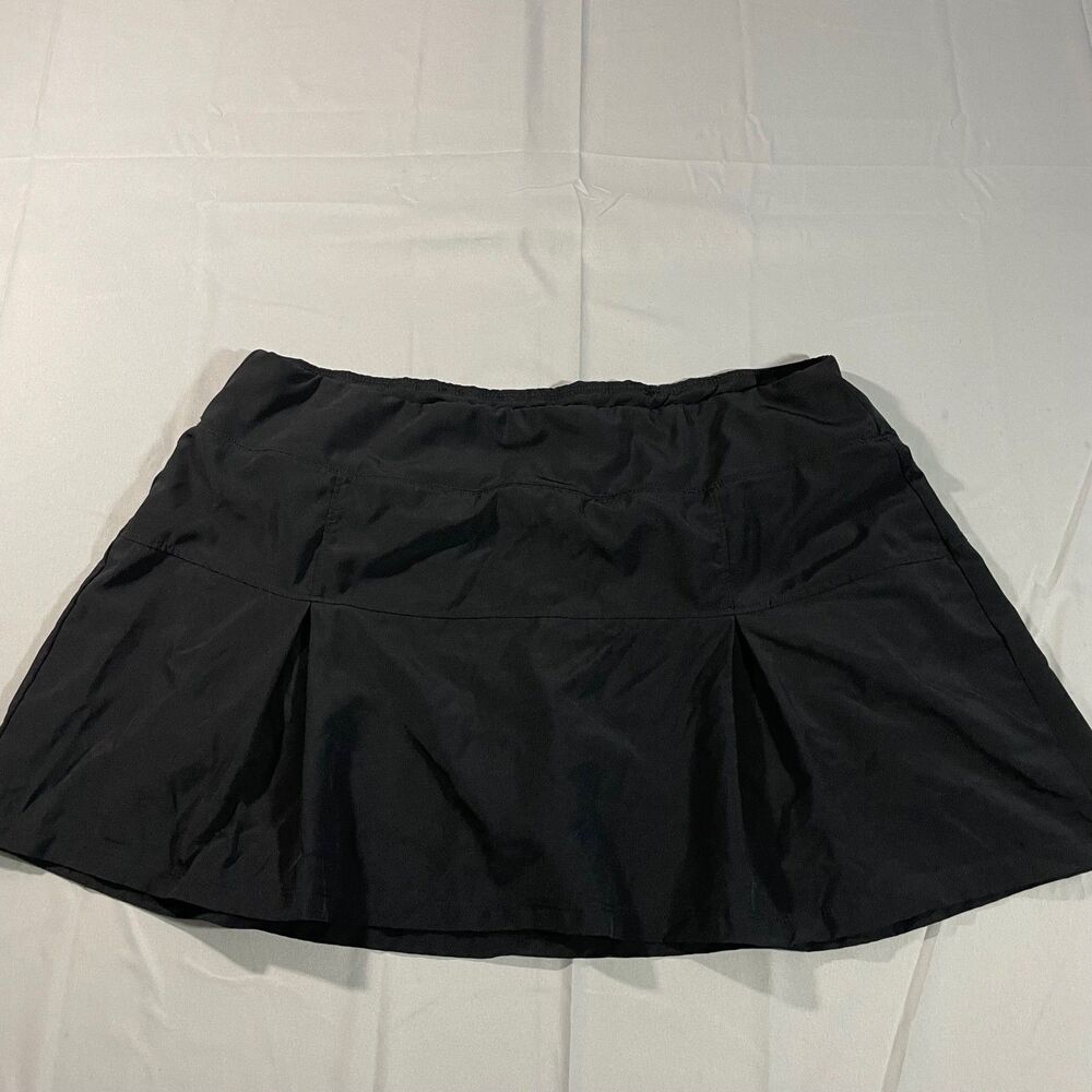 Etonic Women's Black Knit Pull On Mini Skirt Skort Sz XL Tennis Preppy Athletic